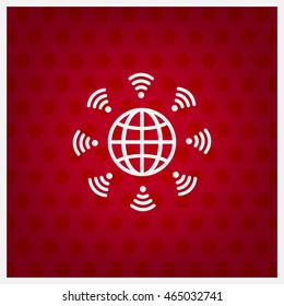 Earth of Wi-Fi, vector icon