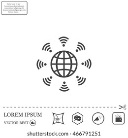 Earth of Wi-Fi, vector icon