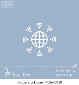 Earth of Wi-Fi, vector icon