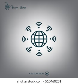 Earth of Wi-Fi, vector icon