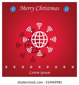 Earth of Wi-Fi, vector icon