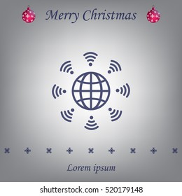 Earth of Wi-Fi, vector icon