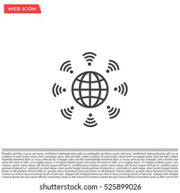 Earth of Wi-Fi, vector icon
