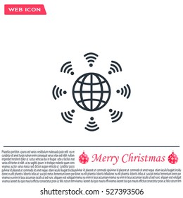 Earth of Wi-Fi, vector icon