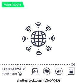 Earth of Wi-Fi, vector icon