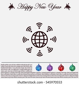 Earth of Wi-Fi, vector icon
