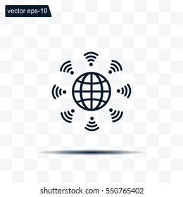 Earth of Wi-Fi, vector icon