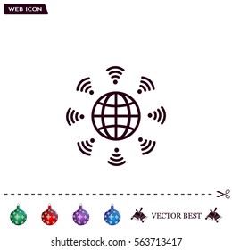 Earth of Wi-Fi, vector icon