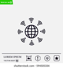Earth of Wi-Fi, vector icon
