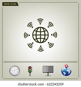 Earth of Wi-Fi, vector icon