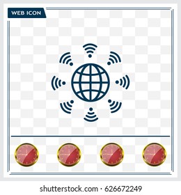 Earth of Wi-Fi, vector icon