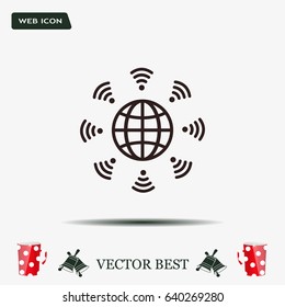Earth of Wi-Fi, vector icon