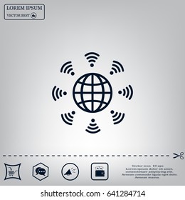 Earth of Wi-Fi, vector icon