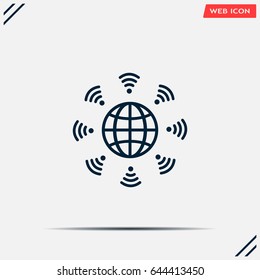 Earth of Wi-Fi, vector icon