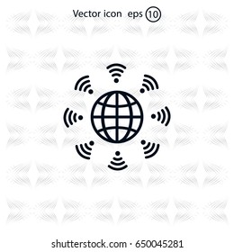 Earth of Wi-Fi, vector icon