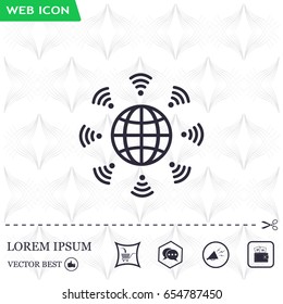 Earth Wi-Fi, vector icon