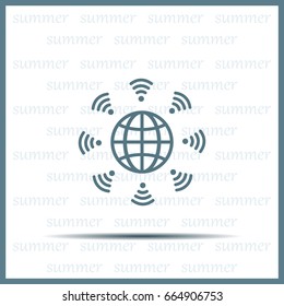 Earth of Wi-Fi, vector icon