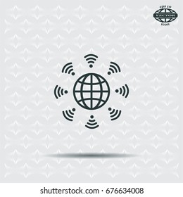 Earth of Wi-Fi, vector icon