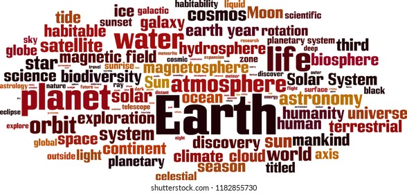 Earth word cloud concept. Vector illustration