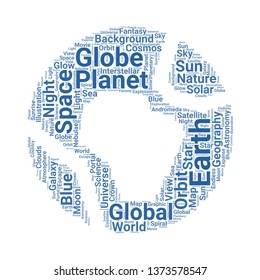 earth word cloud. tag cloud about earth