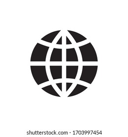 Tierra, palabra, ilustración vectorial del icono del globo terráqueo