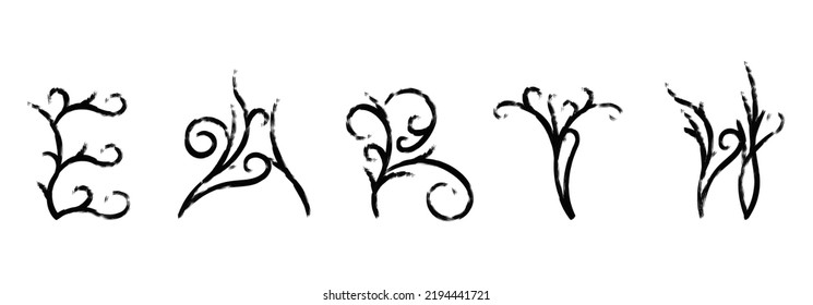 Tipografía del vector de salpicaduras de palabras terrestres. Aislado de fondo blanco. Vector ambientado para un estilo de vida vintage, como palabras de diseño para ropa, insignia, pegatina y decoración de paredes.