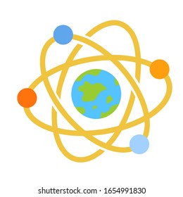 ilustración de diseño plano de signo de química atómica buen uso para la presentación