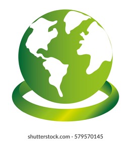 earth world with circular base in 3d