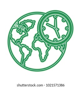 earth world clock time environment symbol