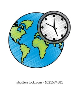 earth world clock time environment symbol