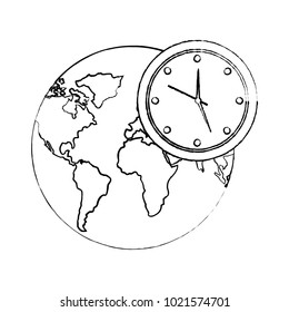 earth world clock time environment symbol