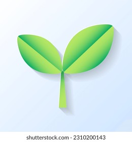 Tierra Día Mundial del Medio Ambiente Eco Sostenibilidad Responsabilidad Concepto Sapling Sprout Salve Seedling Baby Plant Groing 3D Libro Verde Cortar Papel estilo de arte Icono Ilustración Vector de fondo aislado Ilustración