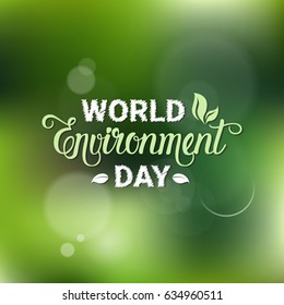 Earth World Environment Day Ecology Protection Holiday Greeting Card Flat Vector Illustration