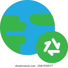 Earth World Globe Icon Vector Flat Illustration