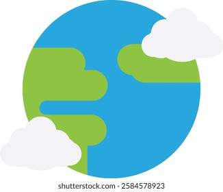 Earth World Globe Icon Vector Flat Illustration