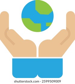 Earth World Globe Icon Vector Flat Illustration