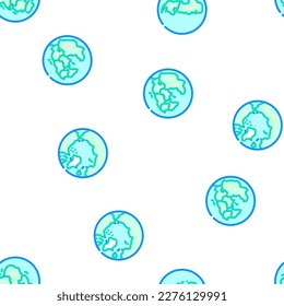 earth world globe planet vector seamless pattern thin line illustration