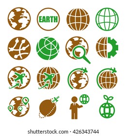 earth, world icon set