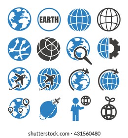 earth, world icon set