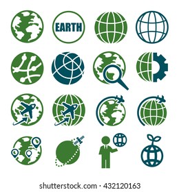 earth, world icon set