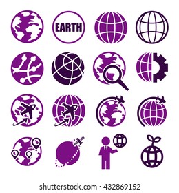 earth, world icon set
