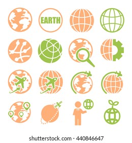 earth, world icon set
