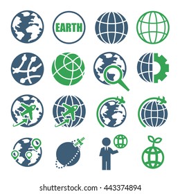 earth, world icon set