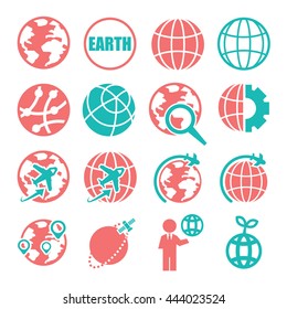 earth, world icon set