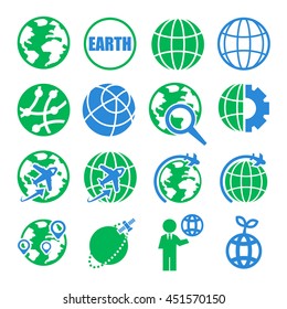 earth, world icon set