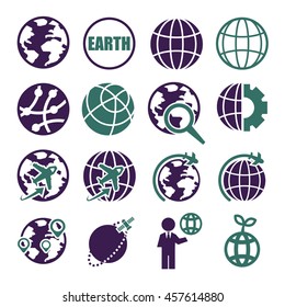 earth, world icon set