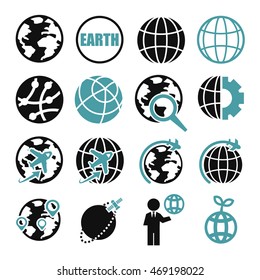 earth, world icon set