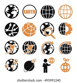 earth, world icon set