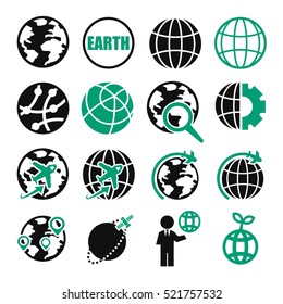 earth, world icon set