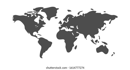 Earth world map design isolated on white background. Vector illustration